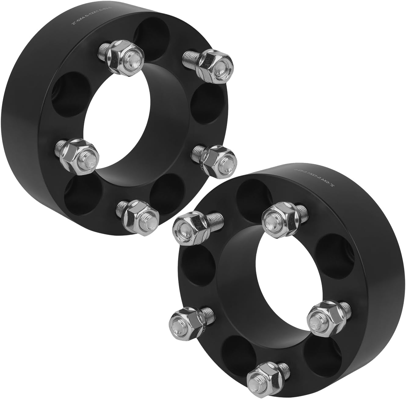 KAX 5x4.5 Wheel Spacers, Forged 2" 5x114.3mm Spacers with Thread Pitch M12x1.5 Hub Bore 82.5mm,2Pcs fit for 1991-1999 3000GT,1990-2012 Eclipse,1999-2012 Galant,2004-2017 Lancer,Black,Not Hubcentric