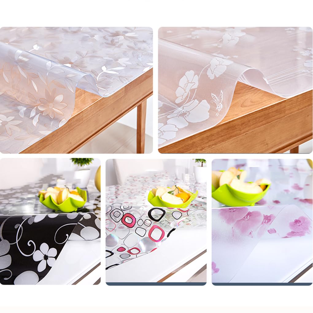 Zhaomi Tappetino Protettivo per Scrivania in PVC Satinato Trasparente, Tovaglia in PVC Satinato 2,6mm, Tovaglia Impermeabile, Adatto per Tavolini, Tavoli da Pranzo E Scrivanie (80x150cm/31x59in