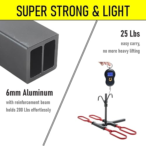 Miniatura 4 de Soporte de bicicleta de enganche de 2 pulgadas para montaje en enganche de automóvil, soporte para bicicleta eléctrica para automóvil, 2 bicicletas,