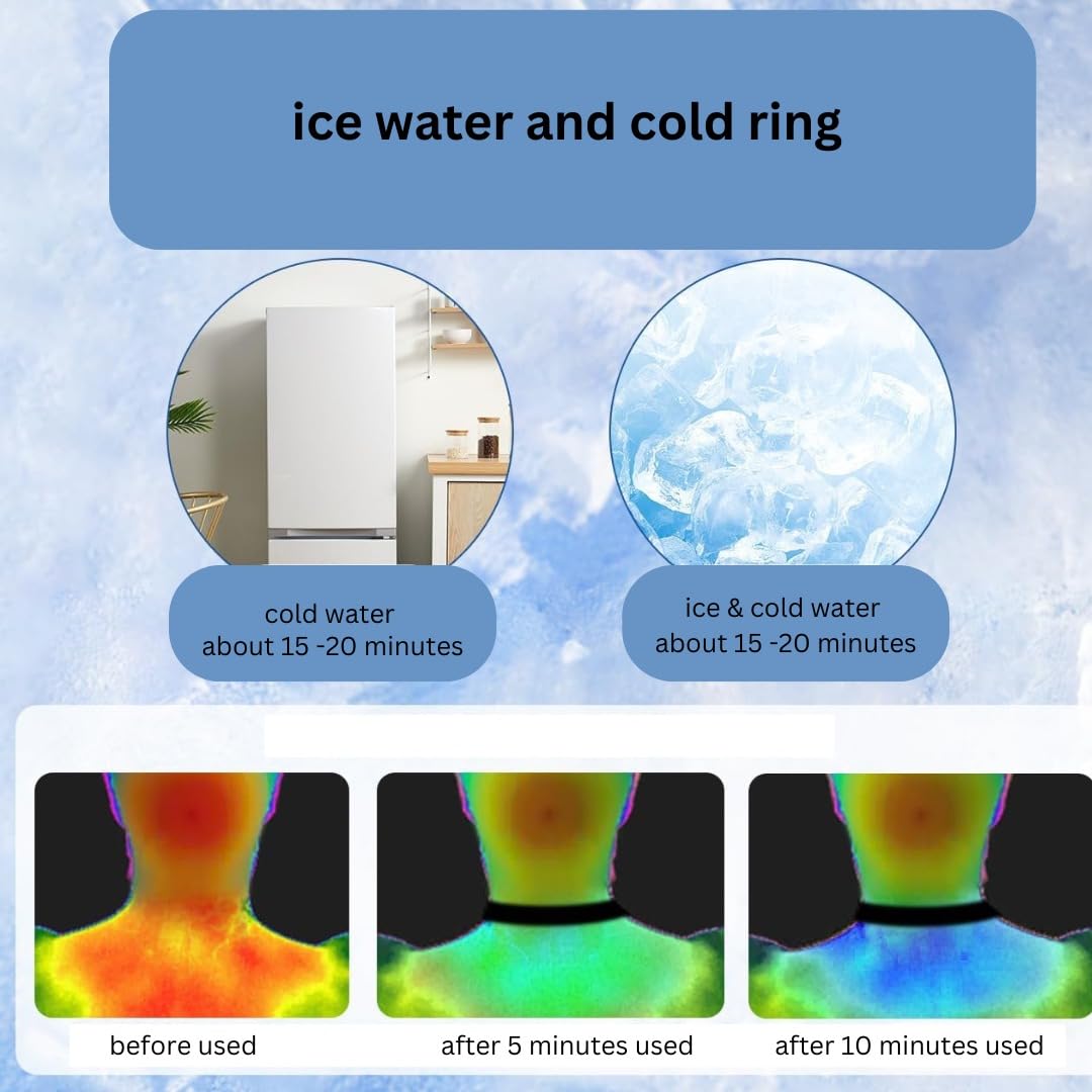 bosig® Ice Neck Ring (Naturally Freezing at 28°C), Cool Neck Ring, For Adults and Children, Cooling Goods, Ice Neckband, Neckband, Cooling Ring, Cool, Long Lasting, Repeated Use, Cooling Goods, Cold 1