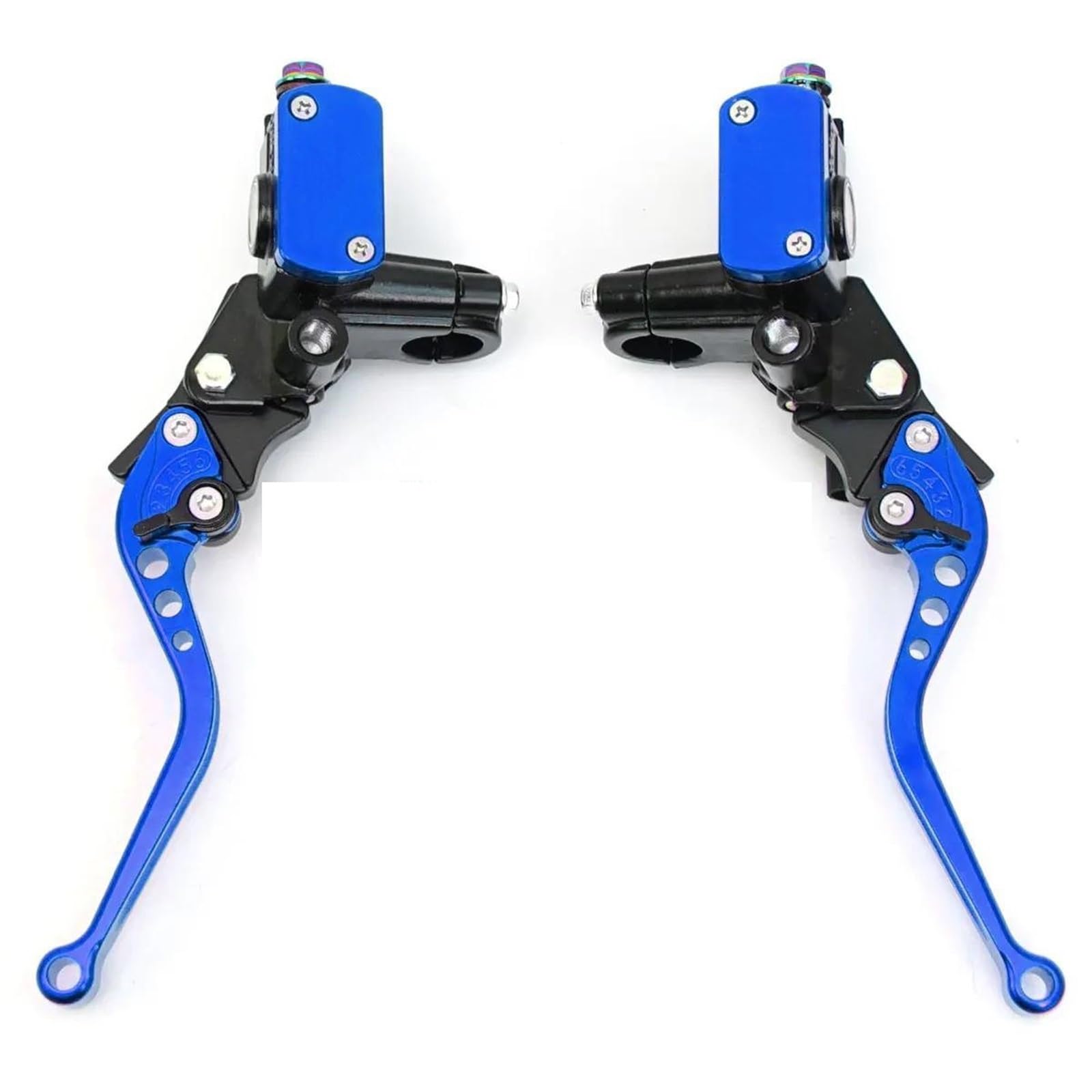 Kit d'embrayage Hydraulique Universel pour Guidon Moto De 7/8 Pouces 22 Mm Kit Tuyau Huile Maître-Cylindre De Frein Frein Main Embrayage Leviers(Blue Kit)
