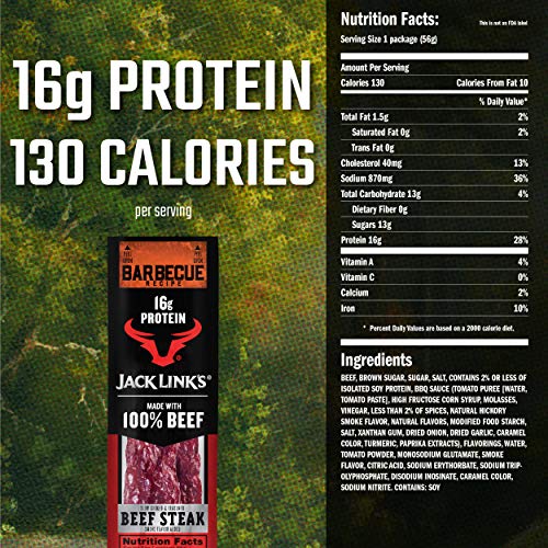 Jack Link’s Premium Cuts Beef Steak, BBQ Recipe, 2 oz., 12 Count – Great Protein Snack with 16g of Protein and 13g of Carbs per Serving, Made with 100% Premium Beef - Thumbnail 3