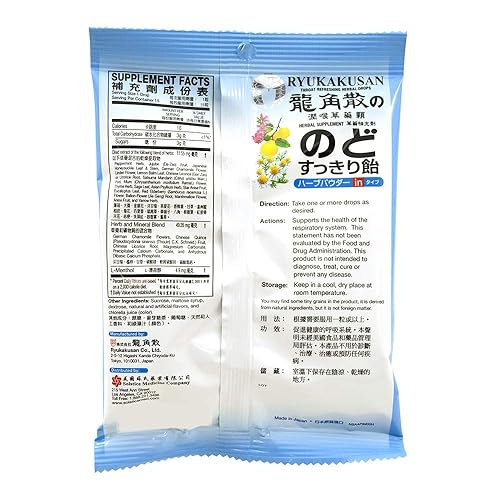 Miniatura 2 de Ryukakusan Gotas de hierbas refrescantes para la garganta Apoya la boca, la garganta, el sistema respiratorio (sabor a menta) (15 gotas) (1 bolsa)