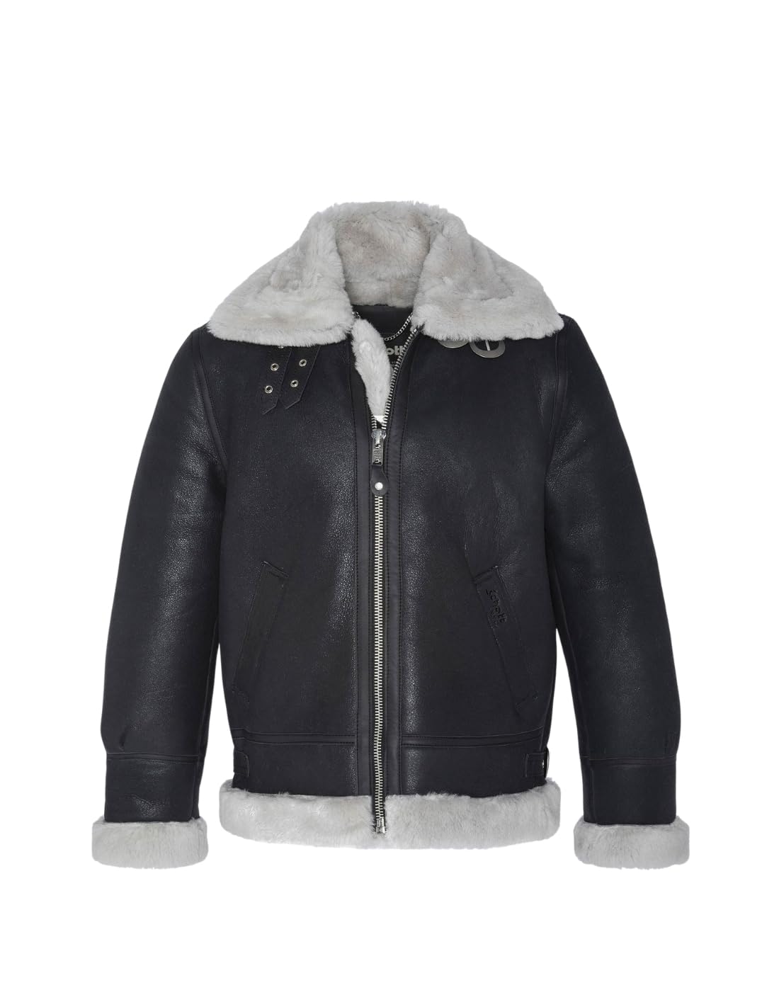 Schott NYC Men's Lc1259 Leather Jacket Not Applicable, Black/Off White, Medium