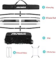 Vista 9 de 7'X7' Baseball Softball Practice Net,Pitching Net,Batting Net,with Baseball Tee,Bonus Strike Zone and Bow Frame,for Hitting,Pitching, Catching