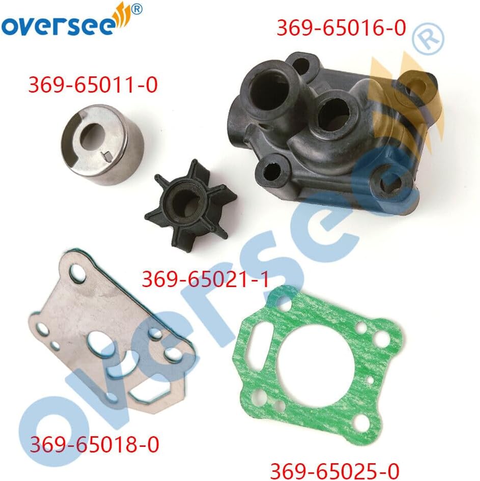 OVERSEE 369-65016 Water Pump Housing Kit For Tohatsu Outboard Motor 2T 5HP For Mercury Outboard 4HP 5HP 47-1615