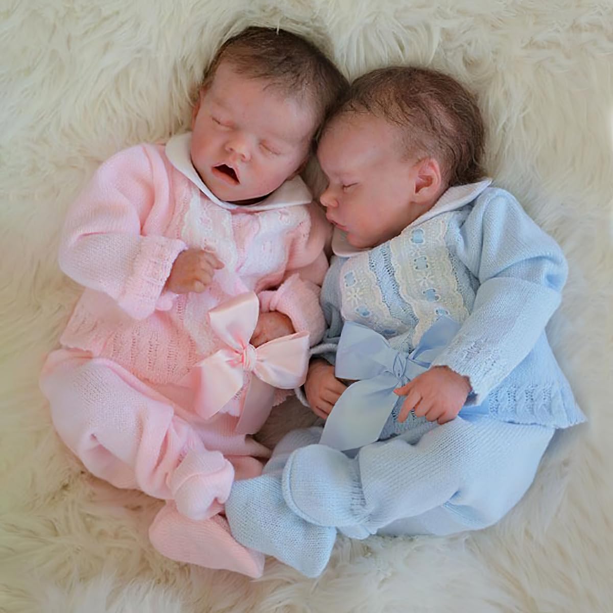 RXDOLL Bambole Reborn da 45,7 cm in silicone per tutto il corpo in vinile Twins Girls Realistic Baby Doll Realistico Full Silicone Bambole Gemelli che sembrano Vita Reale Bambola Posable