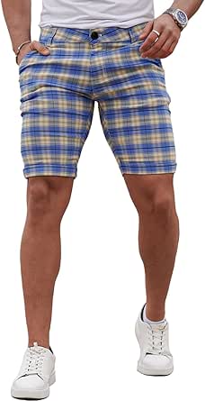 GINGTTO Mens Shorts Slim Fit Stretch 9" Inseam Chino Short Pants