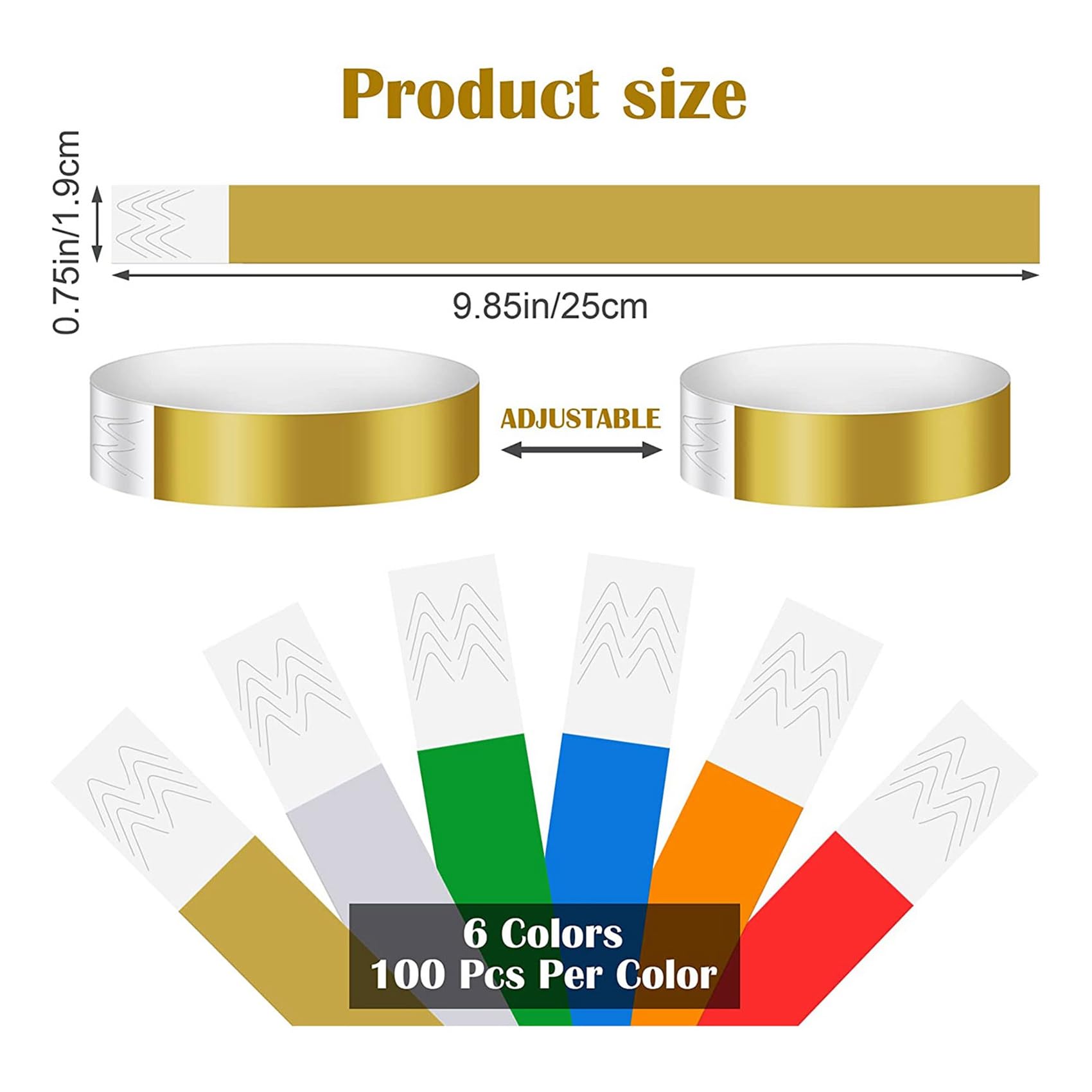 ISTOVO 3000 Bracelets de Couleur pour événements, Bracelets D'Identification D'Activité Légers et Imperméables en Papier Synthétique