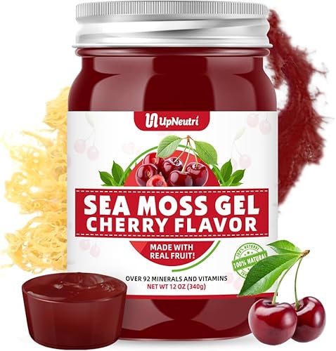 Gel de musgo marino silvestre irlandés con 92 minerales y vitaminas, defensa inmunológica, apoyo antioxidante tiroideo, vegano, sin OMG, sabor a