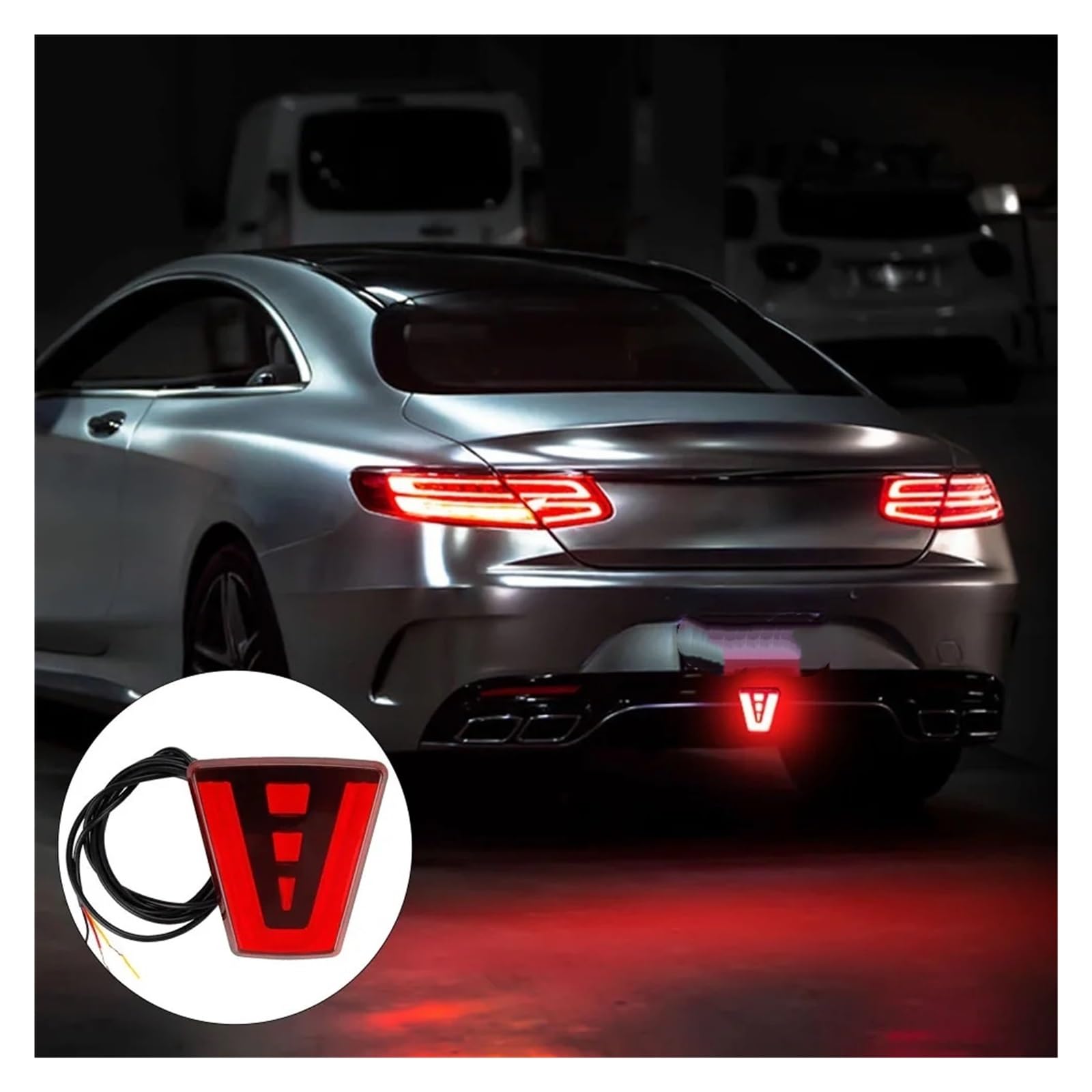 Luz Freno Trasera Alto Nivel Luz De Freno Led Universal Estilo F1 12V Lámpara Estroboscópica Seguridad Trasera LED Triangular para Coche Y Motocicleta(Red)
