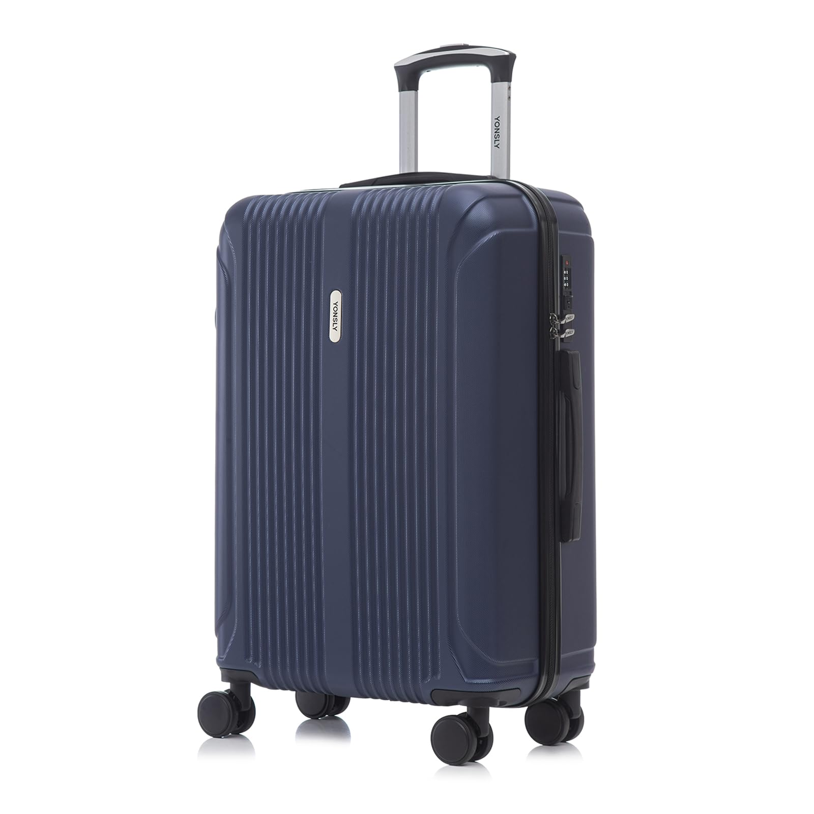 yonsly Koffer Suitcase, Trolley Reisekoffer, Rollkoffer Handgepäck mit 4 Rollen 360°, ABS Hartschalen, Sicherheitsschloss, Weicher Gummigriff, 210D-Futter