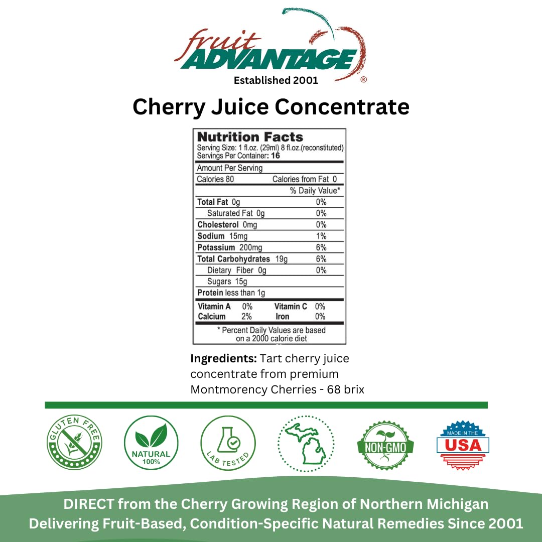 Unsweetened Tart Cherry Juice Concentrate, Traverse Bay Farms, (6-Pack)