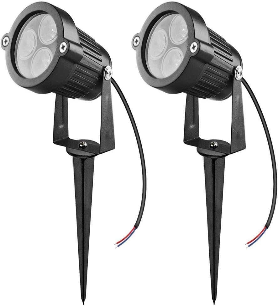Lemonbest 2pcs LED Landscape Garden Wall Yard Path Pond Flood Spot Light Outdoor IP65 Decorative Lamp Cool White 12V