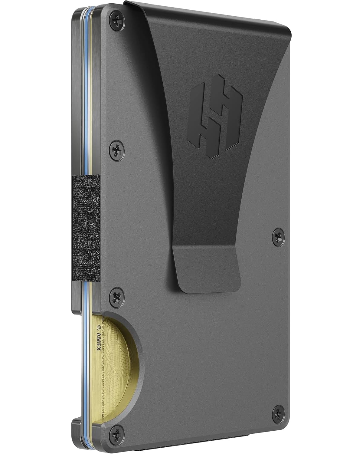 Hayvenhurst Slim Minimalist Front Pocket RFID Blocking Metal Wallets for Men with Money Clip, Iron, S, Minimalist
