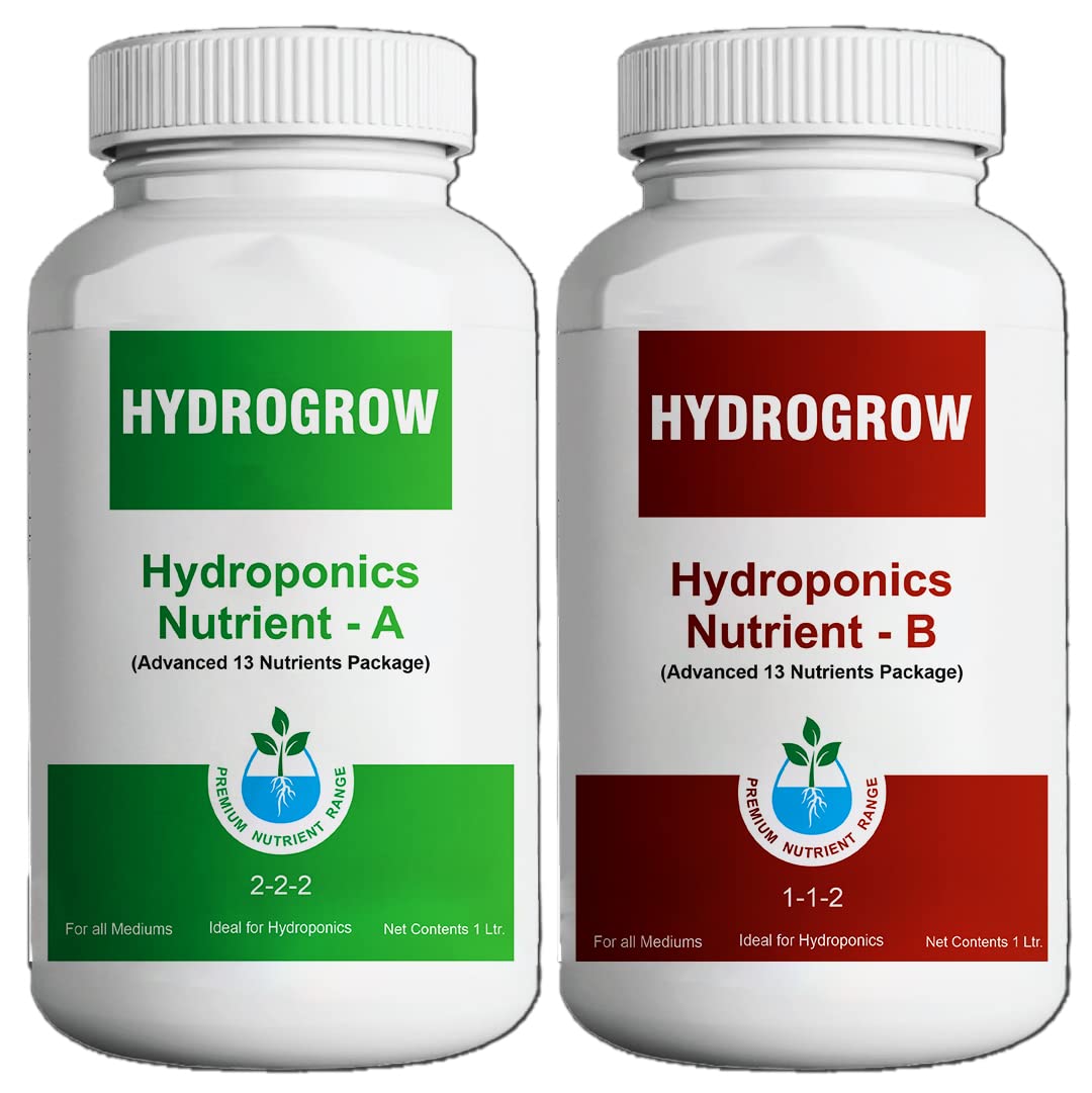 Garden Genie Hydro Grow A & B Hydroponic Nutrient Bottles – 2 Liter | Balanced Plant Nutrition for Hydroponics, Soil & Cocopeat Farming - Makes 200 Liter Solution (B09RFF34Z9) Amazon Price History, Amazon Price Tracker