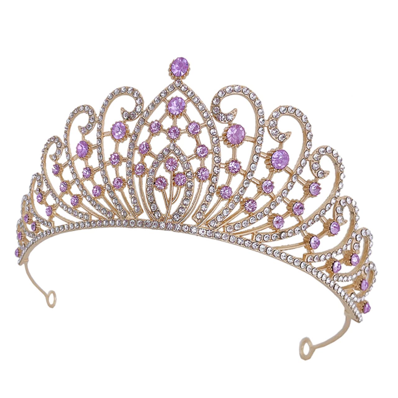 minkissy 2 copricapo da sposa con corona e copricapo da sposa, accessorio per capelli da donna, diademi per ragazze, copricapo da sposa, in lega di zinco, strass argento barocco