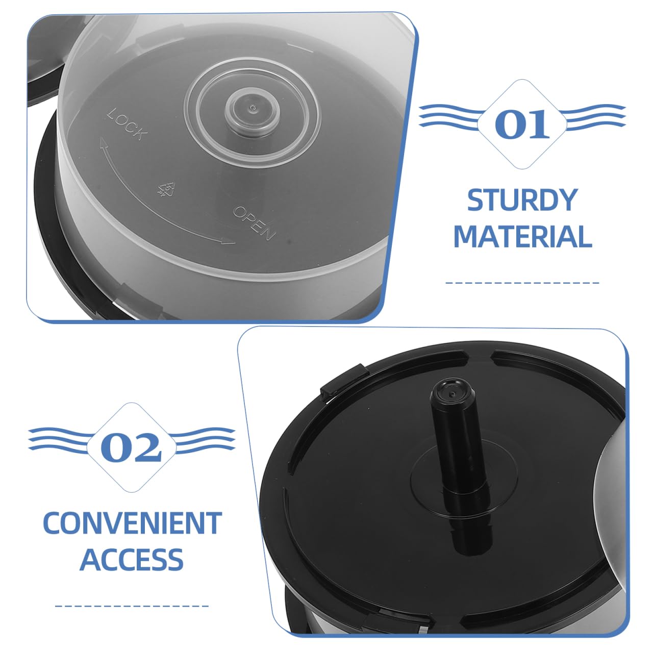 LIFKOME 2Pcs Large Capacity Cd Dvd Storage Bucket Clear Plastic Organizer for Discs for Home Office Dorm and Bar Space-saving Cd Holder Dvd Storage