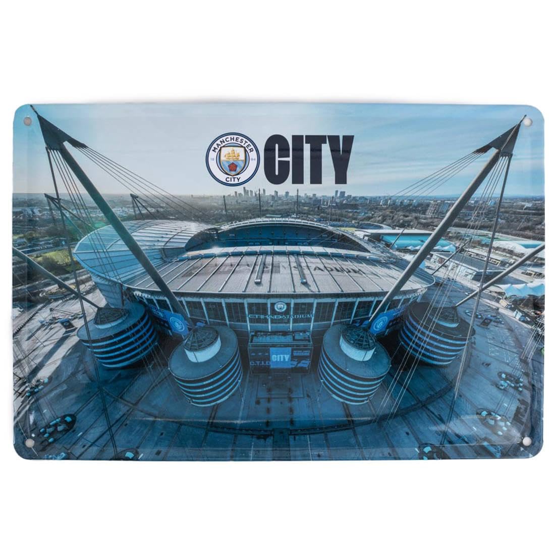Manchester City FC 2 Pack Metal Stadium Sign, Signs & Plaques, Sports, Gift