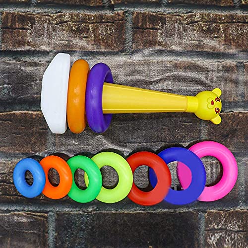 Image of Enorme Kids 9 Pcs Stacking Teddy Plastic Rings, Educational Multicolor Rings Tower Set for Kids