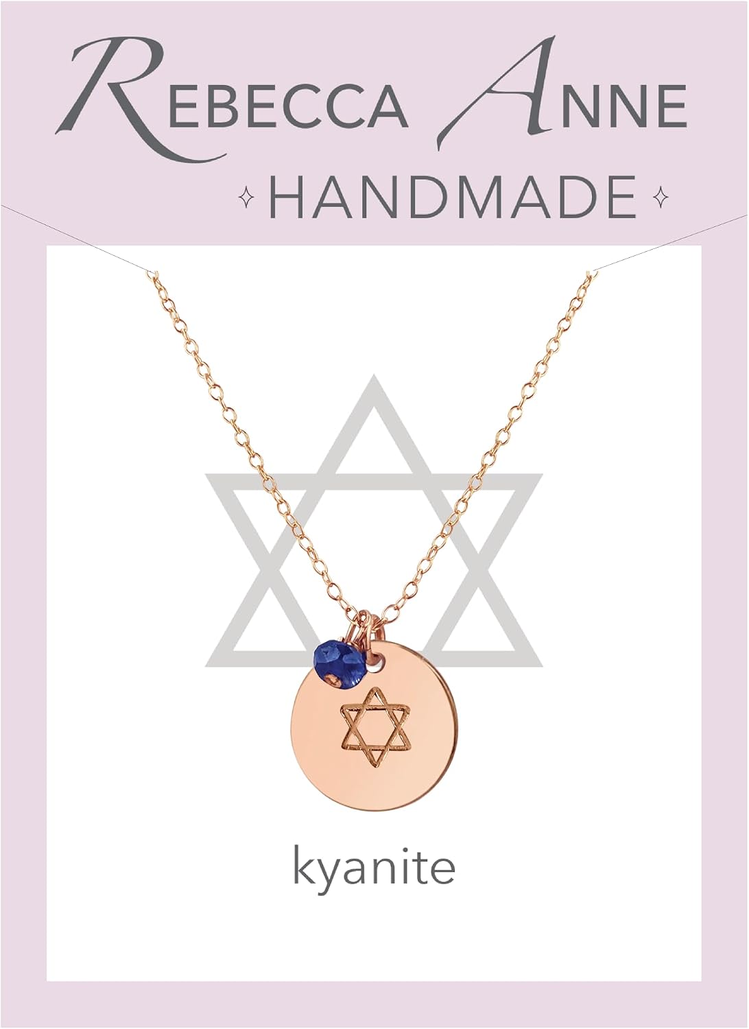 Handmade Blue Gemstone Star of David Necklace - Bat Mitzvah Gift for Her, Teen, Girl, Daughter, Niece - Hanukkah, Birthday Present for Woman, Mom