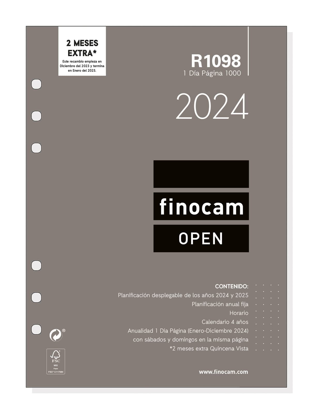 Finocam - Recambio Anual 2024 Open 1 Día Página Enero 2024 - Diciembre 2024 (12 meses) Español