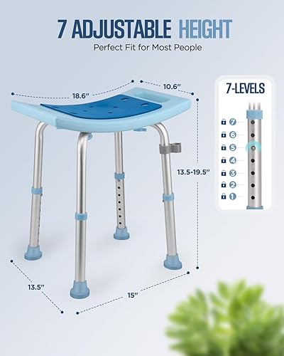 Miniatura 2 de Silla de ducha para personas mayores, taburetes de ducha y bancos para adultos, silla de baño ajustable para ducha interior, asiento de ducha para