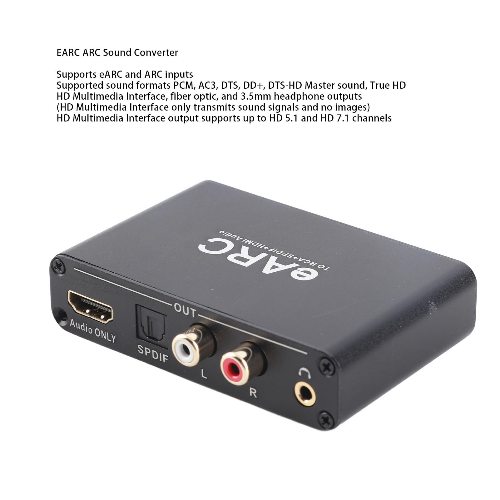 SENECESLI Estrattore Audio EARC, Adattatore ARC HDMI, Convertitore Audio EARC in Extrattore Audio HDMI/Optical / 3,5 Mm, per L'amplificatore di Altoparlanti della TV a system Audio