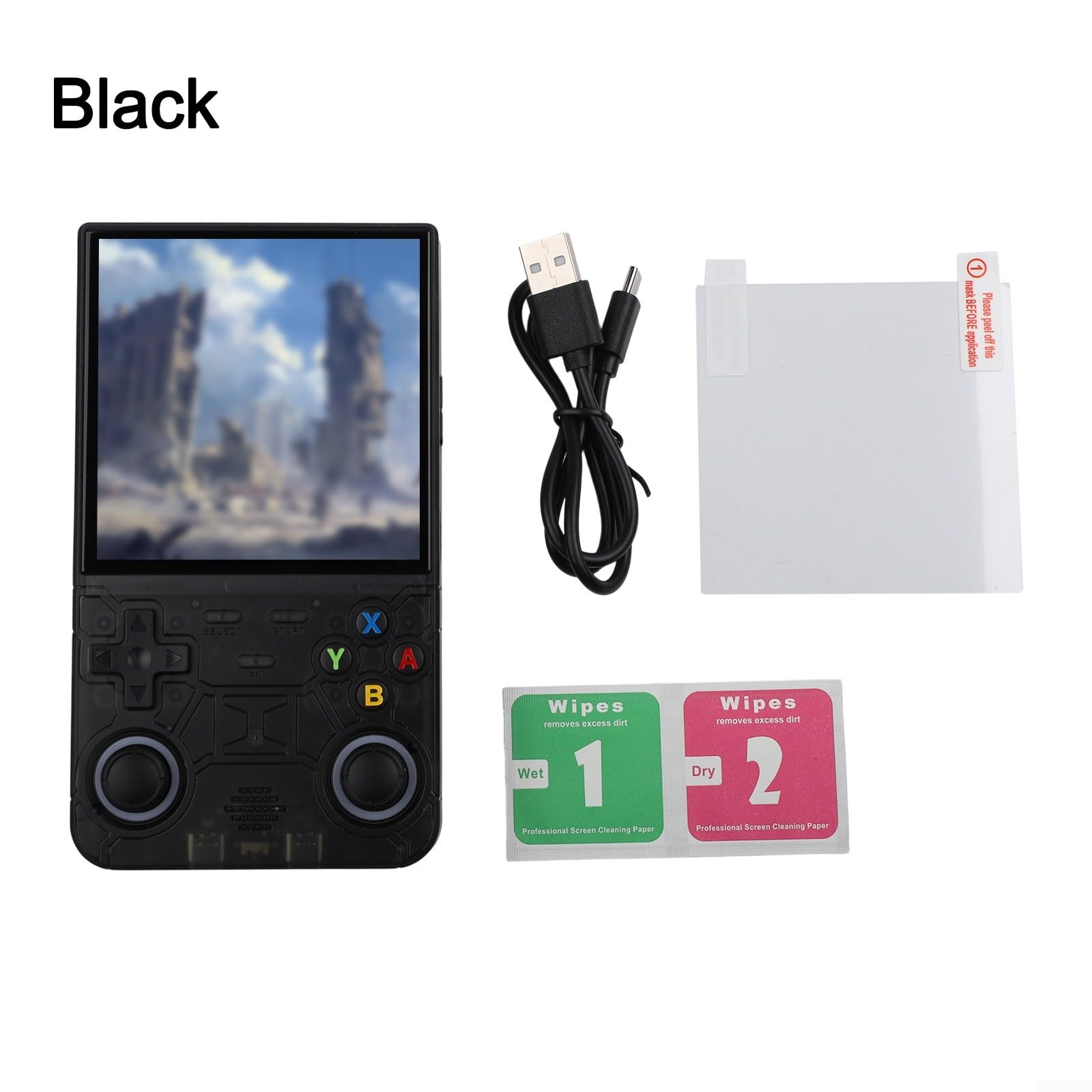 FUBESK R36 Ultra 128GB Handheld Spielekonsole mit 4,0-Zoll-HD-Display für Retro Gaming, Lila(purple 64G)