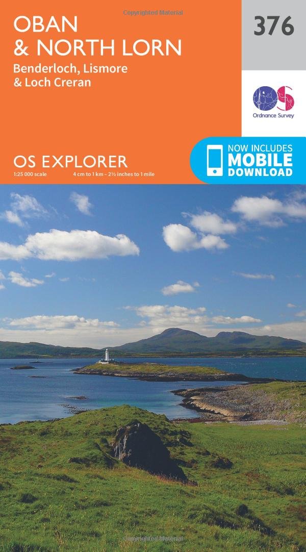 Oban & North Lorn Map | Benderloch, Lismore & Loch Creran | Ordnance Survey | OS Explorer Map 376 | Scotland | Walks | Hiking | Maps | Adventure