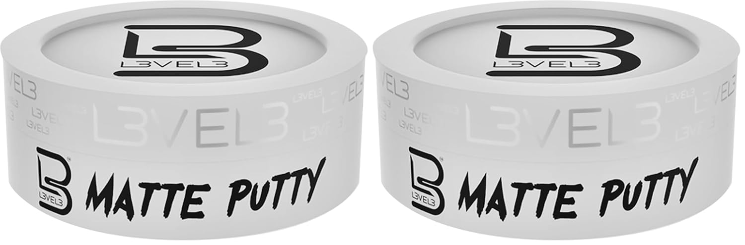 L3 Level 3 Matte Putty - Grooming Hair Product for Women and Men - Hair Texturizing Putty with Matte Finish (Pack of 2)