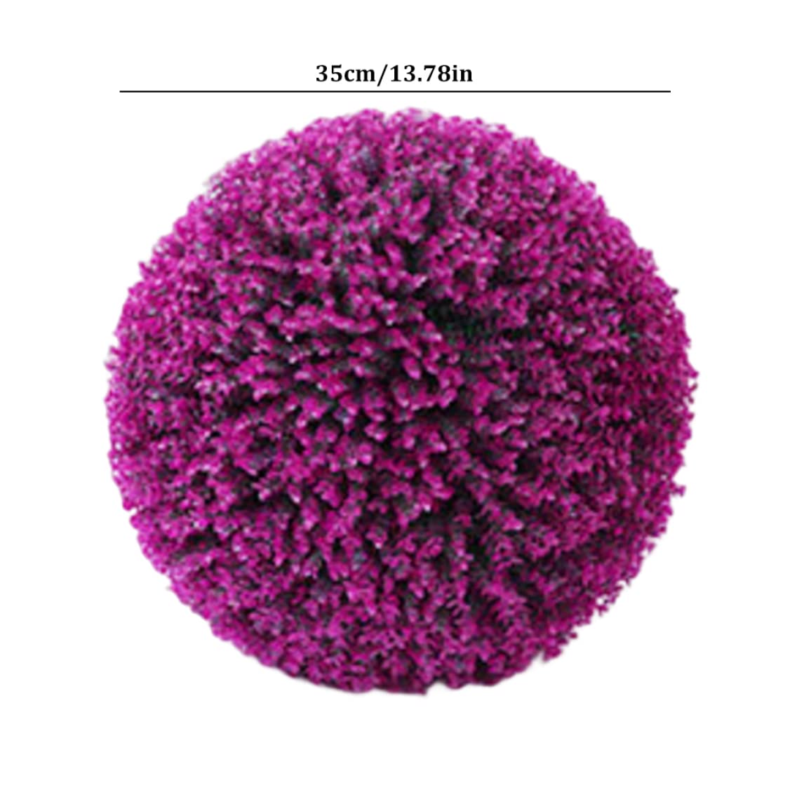 Palla topiaria a pianta artificiale, palline decorative in finto bosso, palla di erba pianta finta impiccata da 35 cm per decorazioni per la casa violaceo - rosso