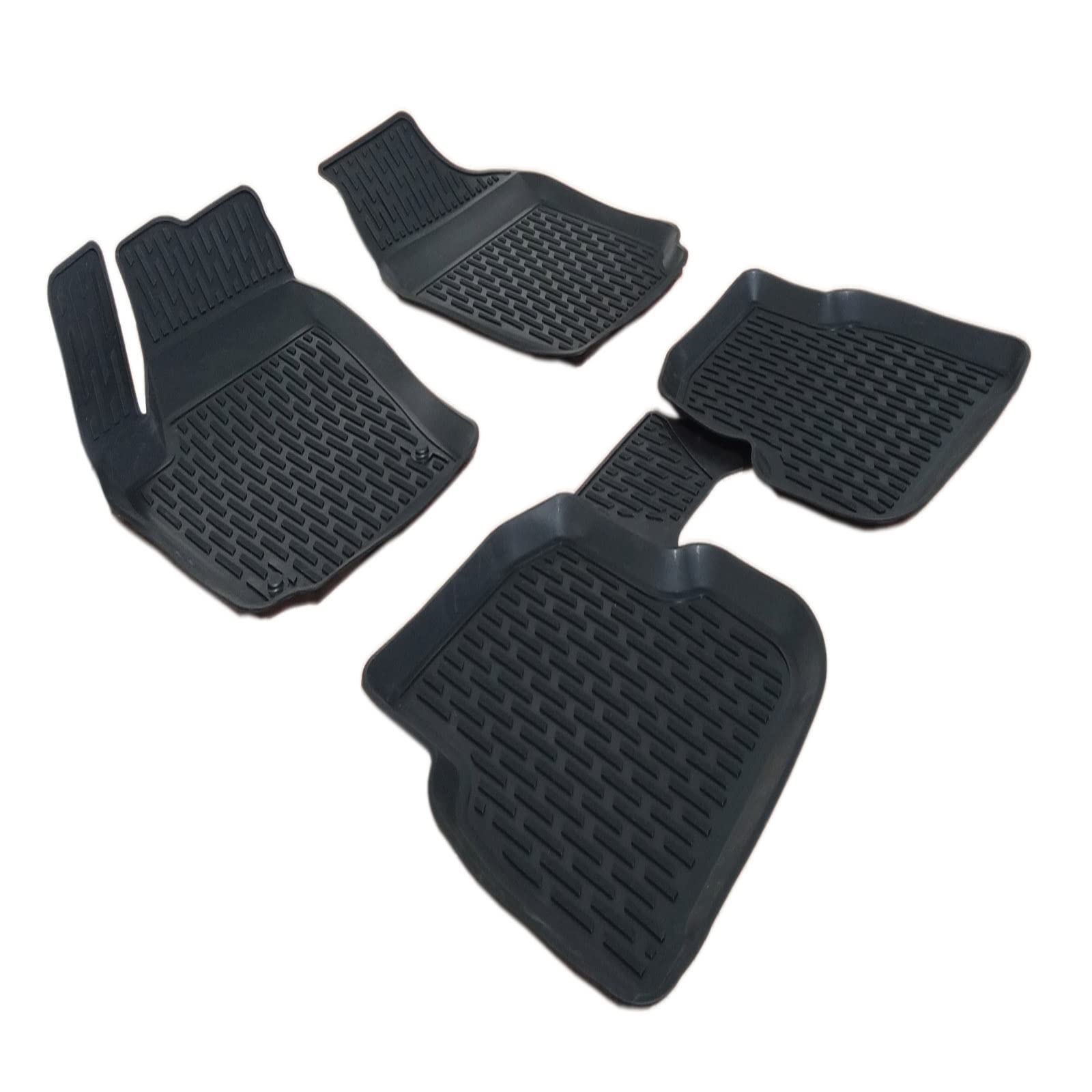 J&J AUTOMOTIVE Tappetini Auto in Gomma Su Misura per Volkswagen Polo 5 6R 2009-2017, Set da 4 Pezzi, Tappeti 3D Design con Bordo Alto, Inodore, Qualità Premium