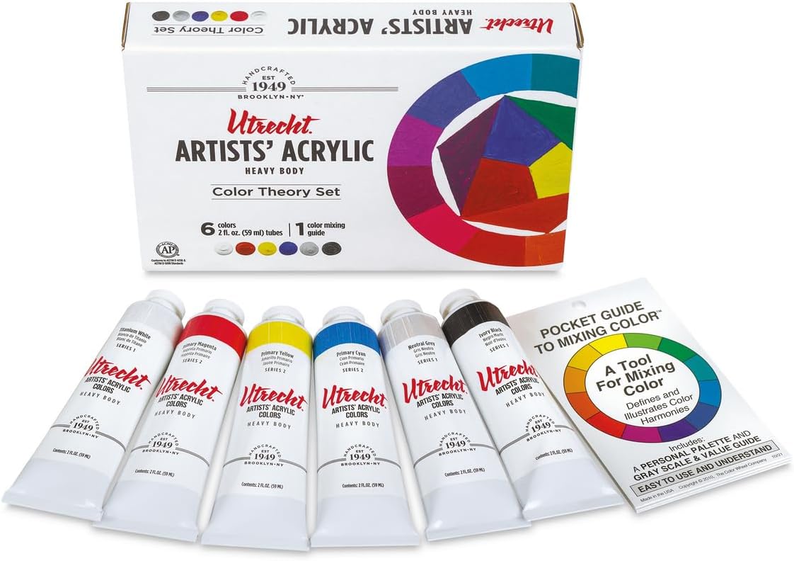 Utrecht Artists' Acrylic Paints - Set of 6, Color Theory, 59 ml