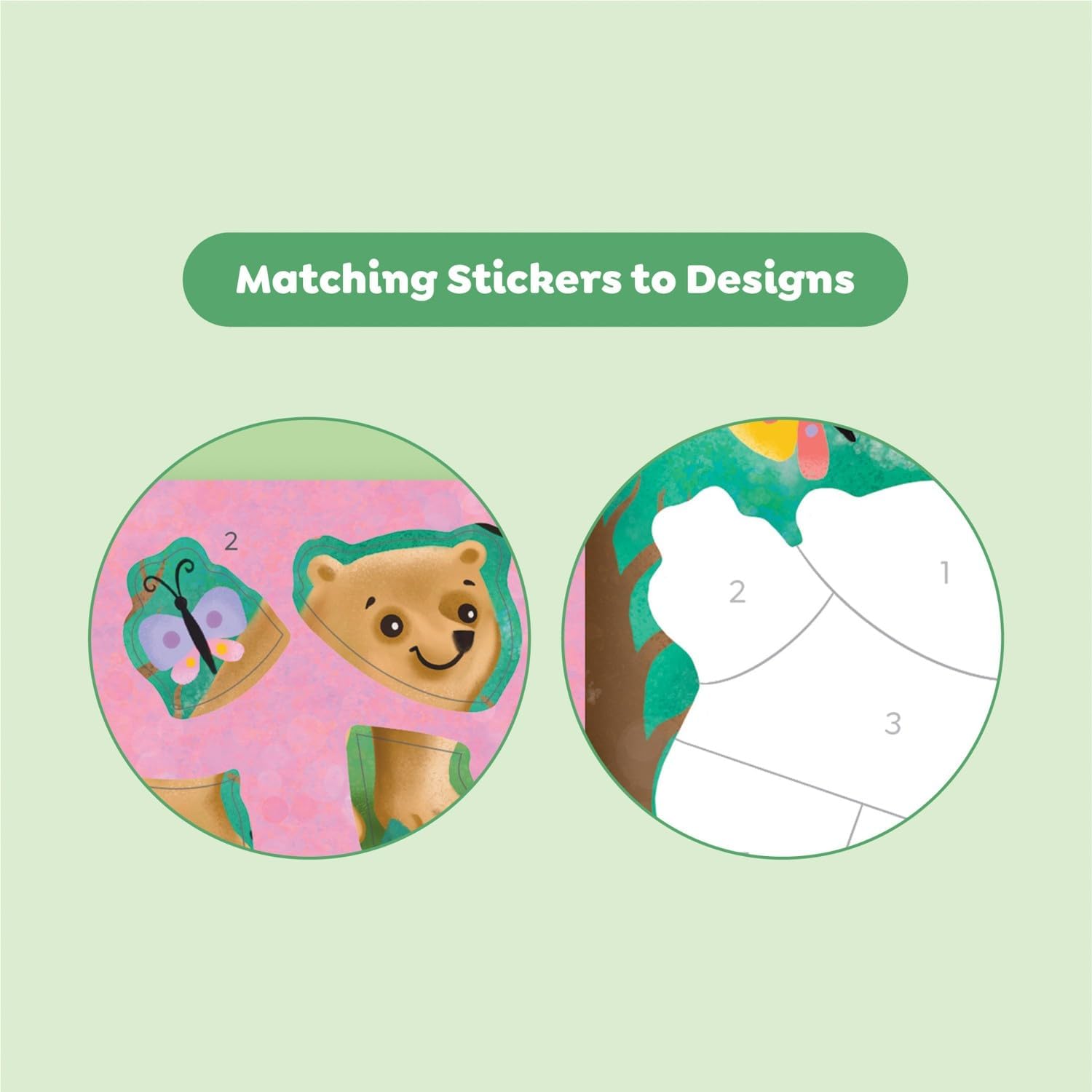 Tiger Tribe Sticker by Numbers: Animal Adventure Creative Art Set for Kids 4+ - Enhance Number Recognition and Motor Skills with Fun Illustrations image 4