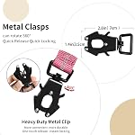 Heavy Duty Tactical Dog Leash, 4-6FT Shock Absorbing Bungee Lead with 2 Padded Handles, Metal Carabiner & Seatbelt Clip, Reflective No-Pull Leash for Medium/Large Dogs (Pink)
