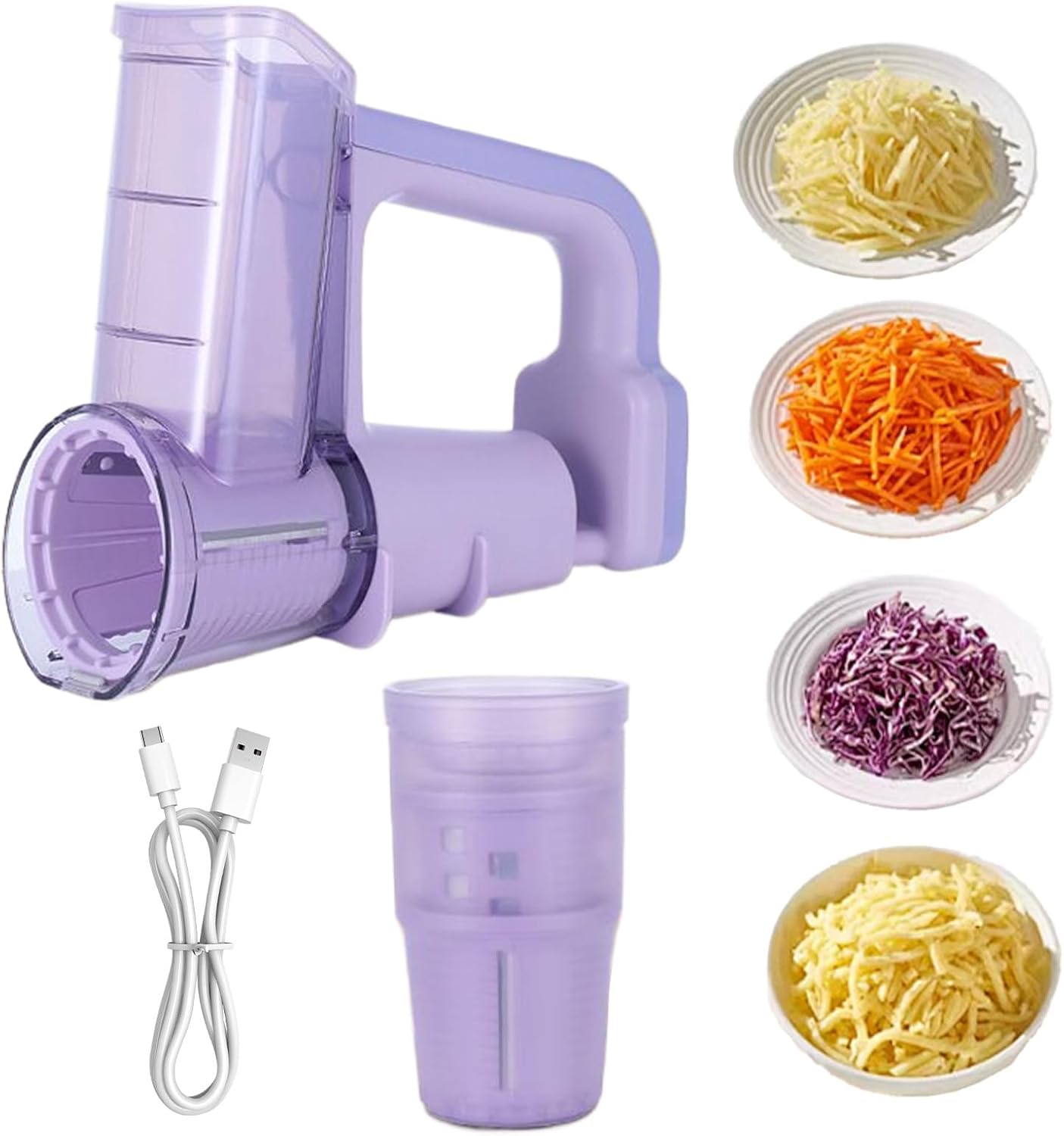 Electric Chopper,Quick Automatic Kitchen Gadgets | Electric Vegetable Slicer Cheese Grater | for Chopping Slicing Cucumber Carrot Potato Onion Garlic Meal Prep