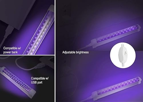 Miniatura 4 de Luz LED negra, tubo LED de 6 W, luz negra para repuesto de bombillas negras, póster de luz negra, arte UV, dormitorio, luces negras para fiestas