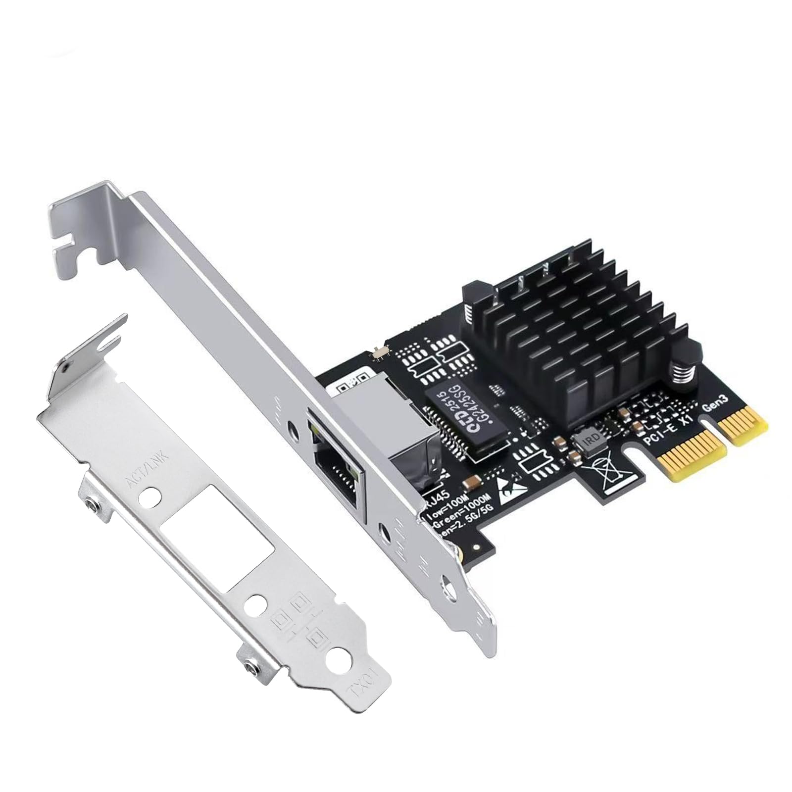 5Gb PCIe Network Card, 5G NIC PCI Express Ethernet Adapter with RTL8126, Support WOL, RJ45 LAN Controller with PXE Boot，5G/2.5G/1G/100Mbps NIC Card RJ45 Port for PC Windows/Linux OS