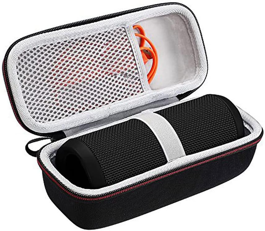 Hard Carrying Case for J- B-L Flip 3/4/5/6 Portable Waterproof Bluetooth Speaker, with Mesh Pocket for USB Cable and Charger, for Travel and Storage (Case Only) (Black)