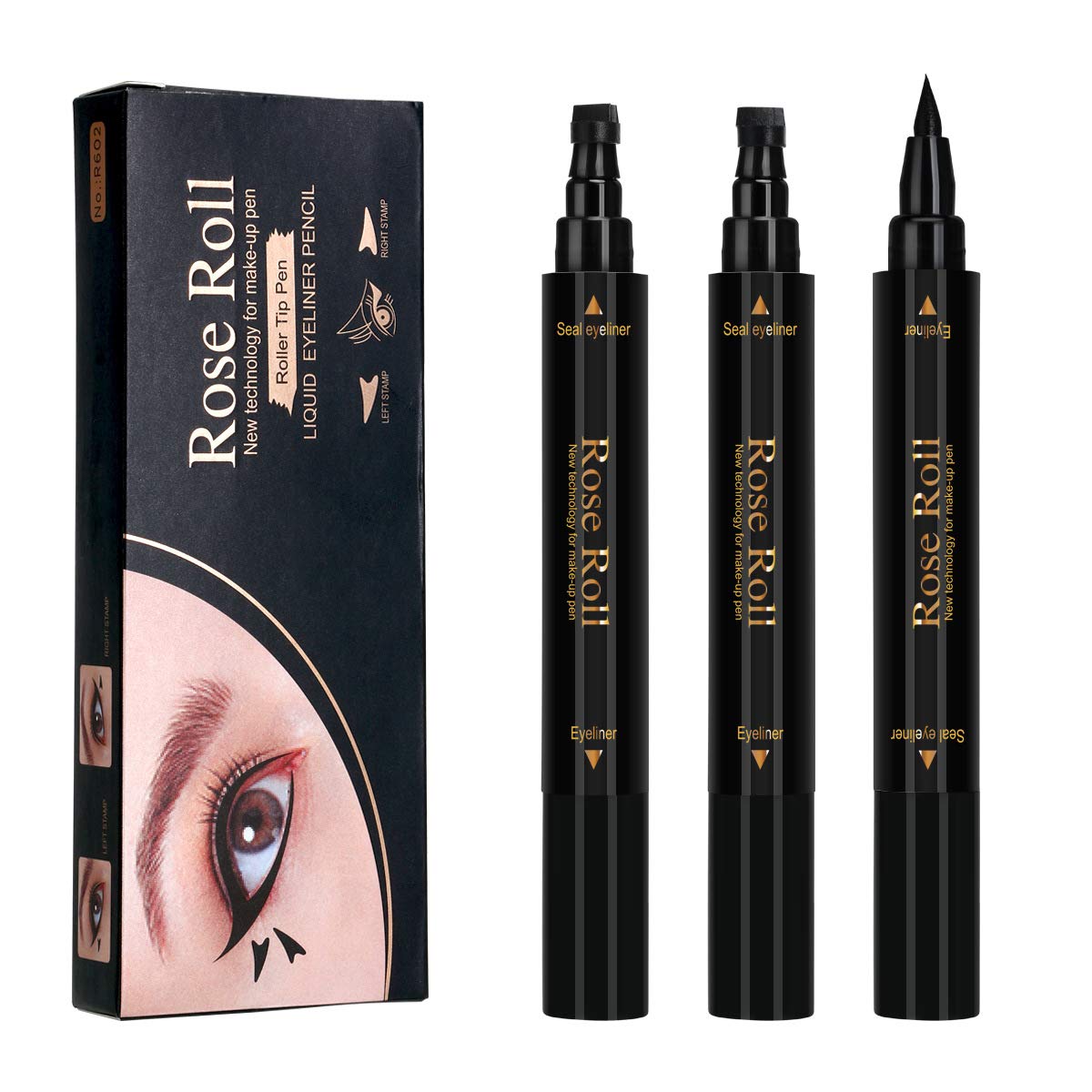 4 Pcs Nashville Davidson Mall Winged Eyeliner Stamp Pencil Dual Ends With Liqui