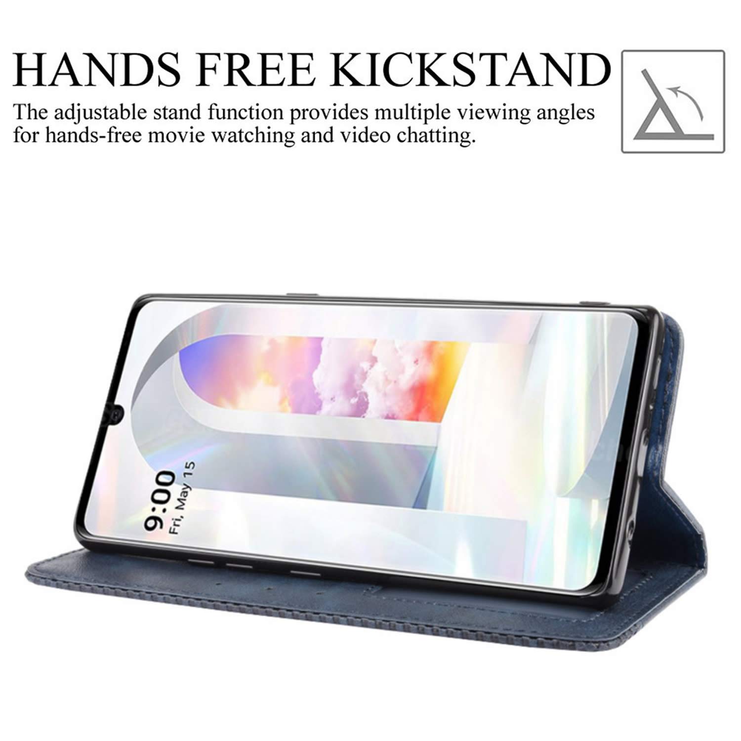 Cover Portafoglio Per LG Velvet – Pelle PU Retro Marrone – Custodia A Libro Con Slot Carte, Chiusura Magnetica E Funzione Stand