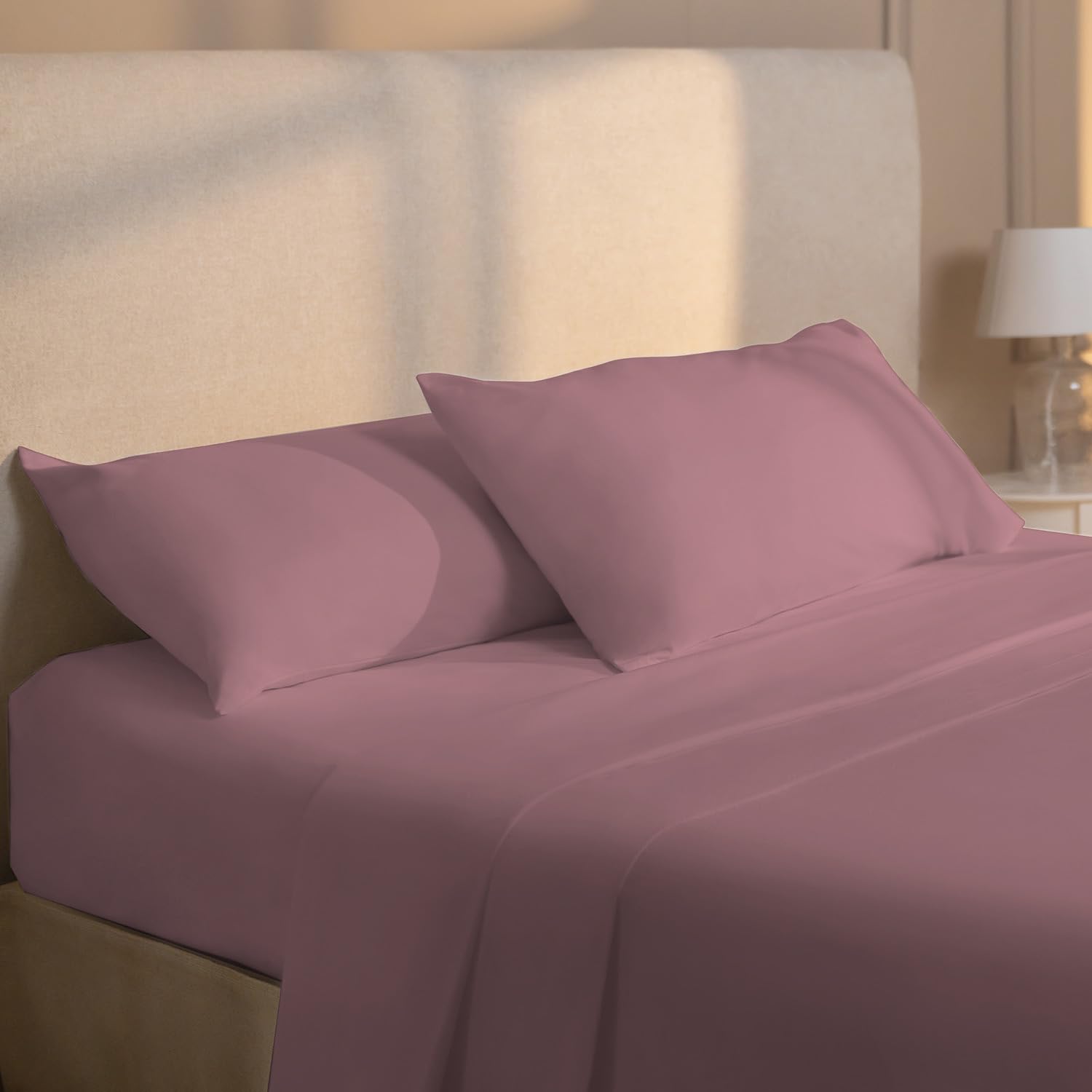 Dreamzie Sabanas 150x200 cm - Juego de Sabanas 4 Piezas - Poliéster Microfibra Cepillada - Sabana Bajera, Sabana Encimera Cama y 2 Fundas de Almohada (Sabanas 150, Rosa)