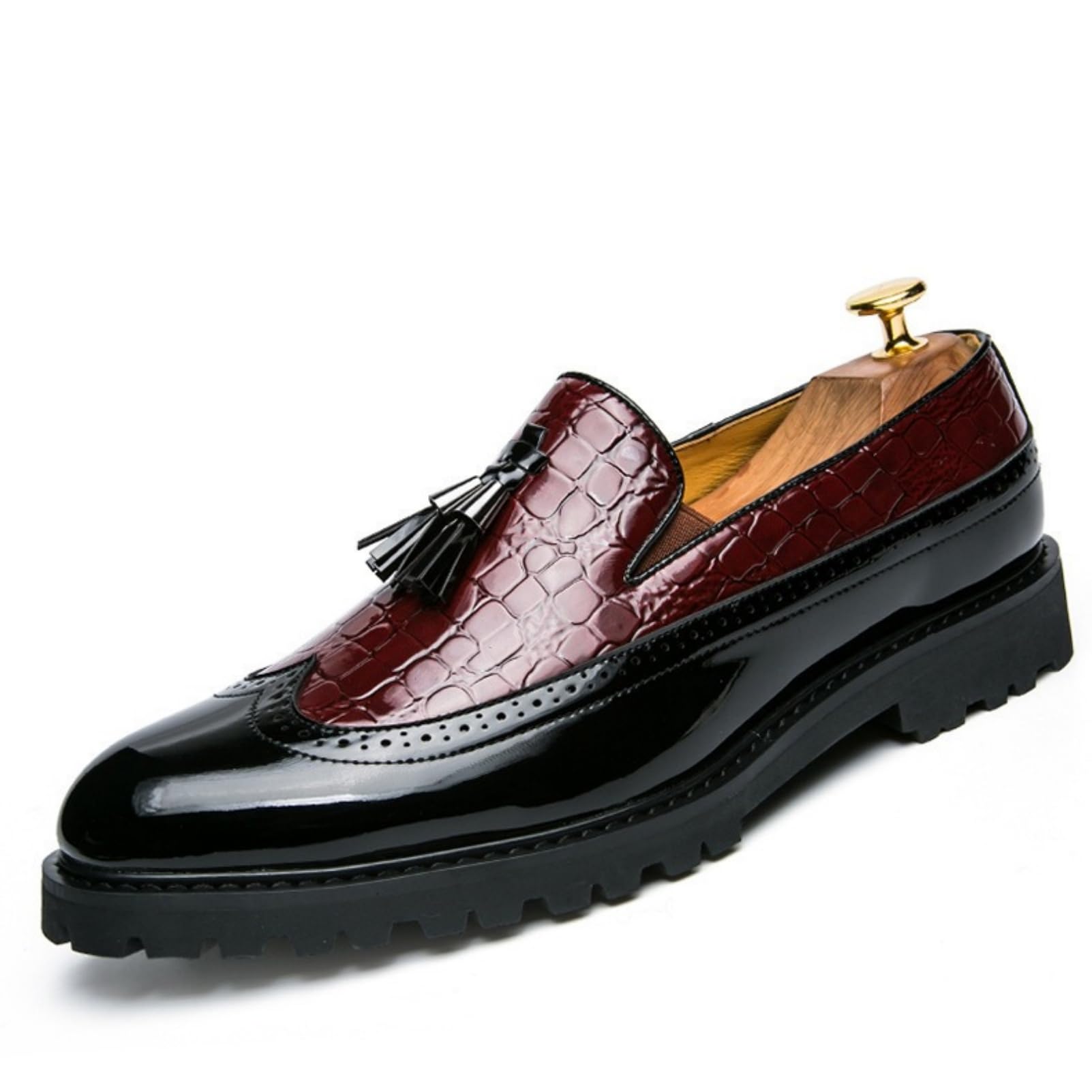 Mocasines con borlas ANUFER para hombre con diseño wingtip brogue formal 8