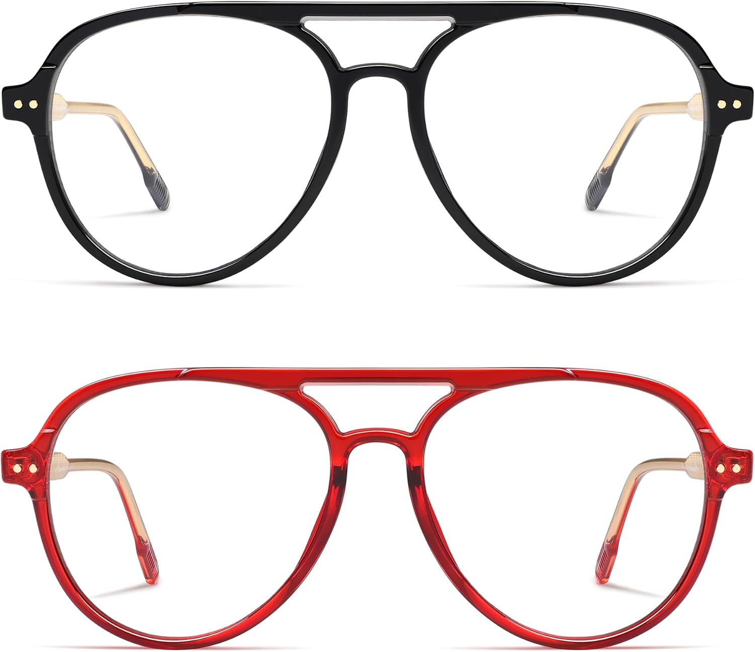 AMOMOMA Retro Blue Light Aviator Reading Glasses for Women Men,Vintage Computer Reader Frame 2.0 1.5 AM6155