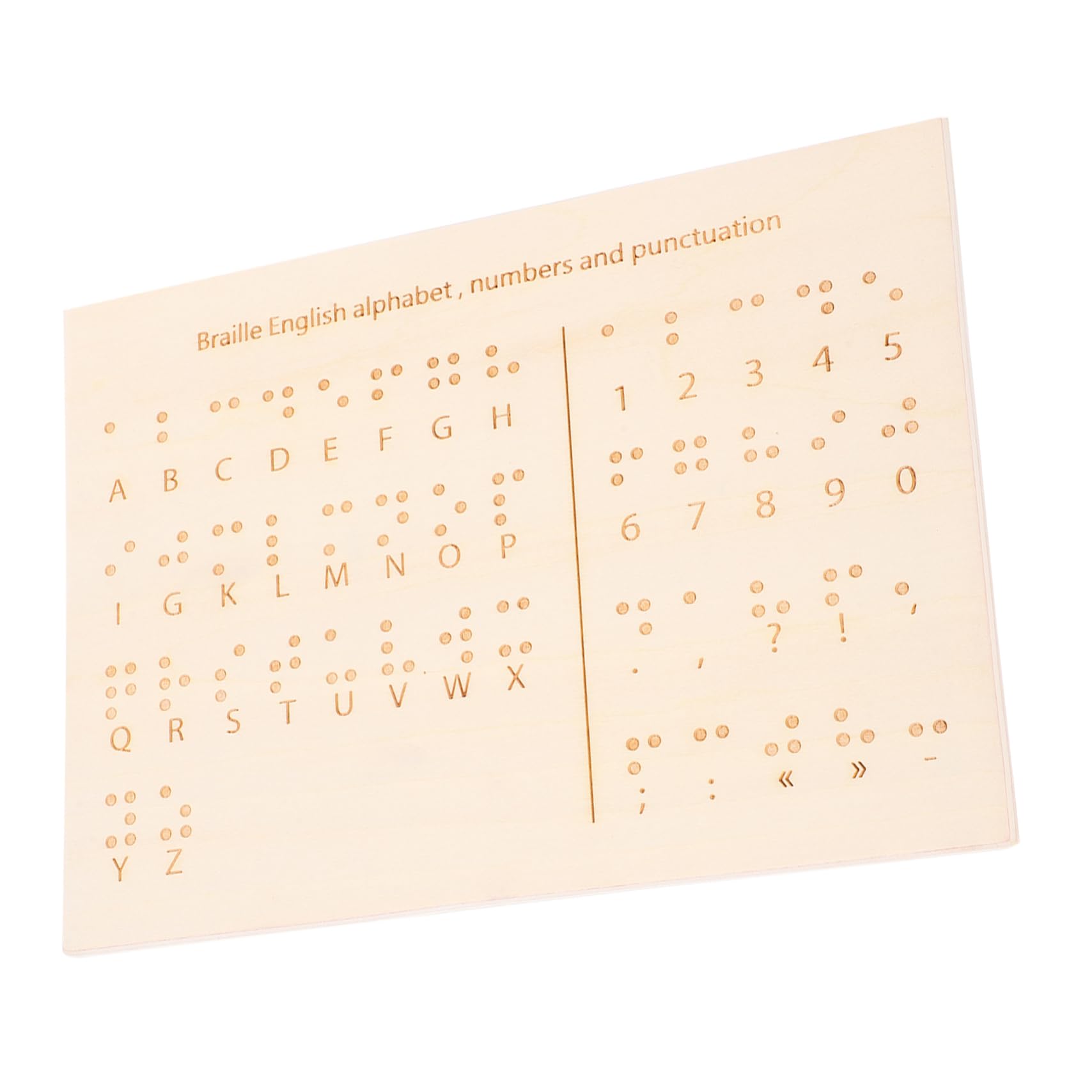 Tavola in Legno per Apprendimento Braille Design Leggero e Supporto alla Lettura Braille per Non Vedenti Uso Educativo