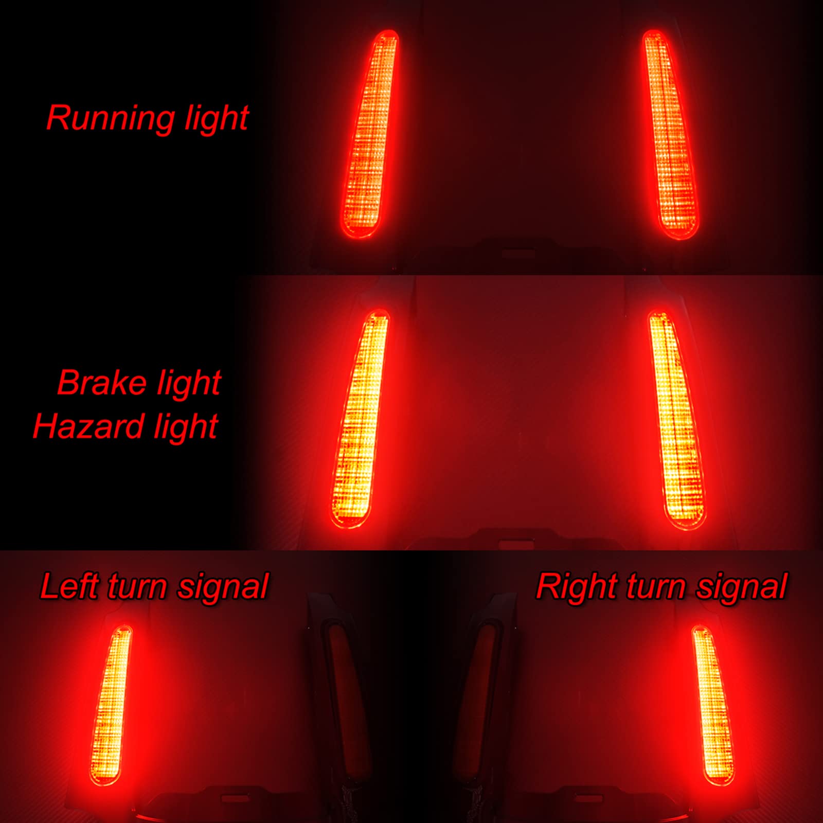 Fascia Parafango Posteriore Moto con Luce Led Adatta per Harley Touring Road Glide Street Glide Electra Glide 2009-2013