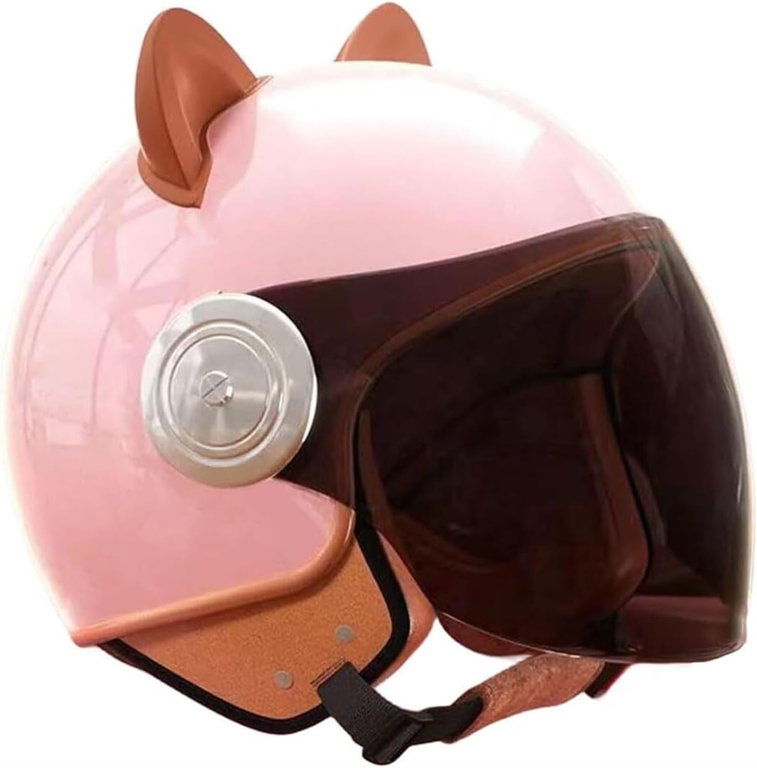 Kids Boys Girls Retro Open Face Motorcycle Half Helmet with Cat Ear,DOT Approved Toddler 3/4 Electric Scooter Bicycle Go-Kart Dirt-Bike Moped ATV Helmet for 2-14 Years Old