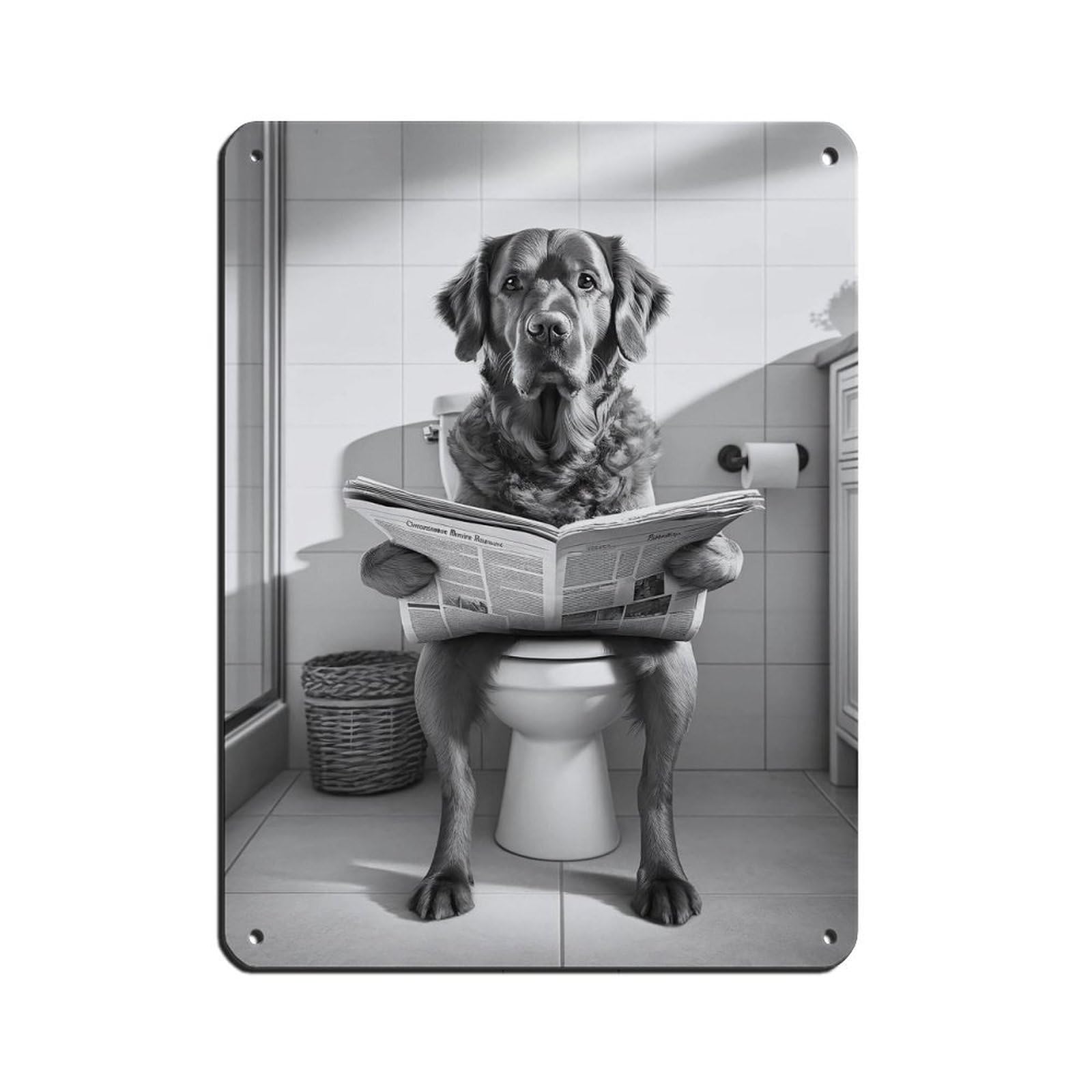 Chesapeake Bay Retriever, BathroomArtPoster Retro Poster Metal Tin Sign Chic Art Retro Iron Painting Bar People Cave Cafe Family Garage Poster Wall Decoration 12x16inch(30x40cm)
