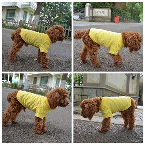 Lovelonglong Pet Clothing Dog Costumes Basic Blank T-Shirt Tee Shirts for Small Dogs Yellow M #5